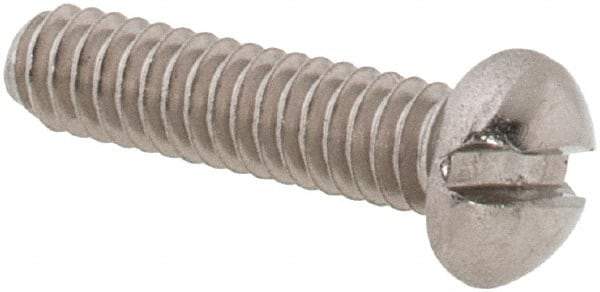 Value Collection - #2-56 UNC, 3/8" Length Under Head Slotted Drive Machine Screw - Round Head, Grade 18-8 Stainless Steel, Uncoated, Without Washer - Exact Industrial Supply