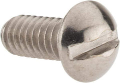 Value Collection - #12-24 UNC, 1/2" Length Under Head Slotted Drive Machine Screw - Round Head, Grade 18-8 Stainless Steel, Uncoated, Without Washer - Exact Industrial Supply
