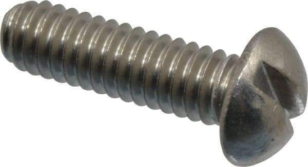 Value Collection - #12-24 UNC, 3/4" Length Under Head Slotted Drive Machine Screw - Round Head, Grade 18-8 Stainless Steel, Uncoated, Without Washer - Exact Industrial Supply