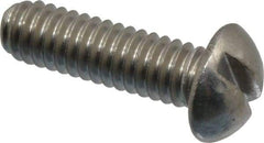 Value Collection - #12-24 UNC, 3/4" Length Under Head Slotted Drive Machine Screw - Round Head, Grade 18-8 Stainless Steel, Uncoated, Without Washer - Exact Industrial Supply