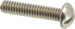 Value Collection - #12-24 UNC, 1" Length Under Head Slotted Drive Machine Screw - Round Head, Grade 18-8 Stainless Steel, Uncoated, Without Washer - Exact Industrial Supply