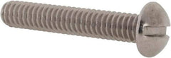 Value Collection - #12-24 UNC, 1-1/4" Length Under Head Slotted Drive Machine Screw - Round Head, Grade 18-8 Stainless Steel, Uncoated, Without Washer - Exact Industrial Supply