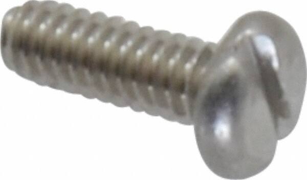 Value Collection - #2-56 UNC, 1/4" Length Under Head Slotted Drive Machine Screw - Pan Head, Grade 18-8 Stainless Steel, Uncoated, Without Washer - Exact Industrial Supply