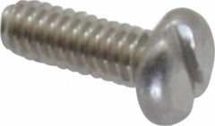 Value Collection - #2-56 UNC, 1/4" Length Under Head Slotted Drive Machine Screw - Pan Head, Grade 18-8 Stainless Steel, Uncoated, Without Washer - Exact Industrial Supply