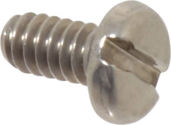 Value Collection - #10-24 UNC, 3/8" Length Under Head Slotted Drive Machine Screw - Pan Head, Grade 18-8 Stainless Steel, Uncoated, Without Washer - Exact Industrial Supply