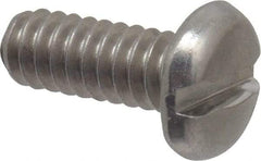 Value Collection - #10-24 UNC, 1/2" Length Under Head Slotted Drive Machine Screw - Pan Head, Grade 18-8 Stainless Steel, Uncoated, Without Washer - Exact Industrial Supply
