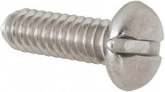 Value Collection - #10-24 UNC, 5/8" Length Under Head Slotted Drive Machine Screw - Pan Head, Grade 18-8 Stainless Steel, Uncoated, Without Washer - Exact Industrial Supply