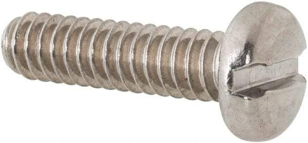 Value Collection - #10-24 UNC, 3/4" Length Under Head Slotted Drive Machine Screw - Pan Head, Grade 18-8 Stainless Steel, Uncoated, Without Washer - Exact Industrial Supply