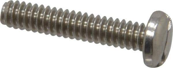 Value Collection - #10-24 UNC, 1" Length Under Head Slotted Drive Machine Screw - Pan Head, Grade 18-8 Stainless Steel, Uncoated, Without Washer - Exact Industrial Supply