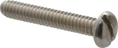 Value Collection - #10-24 UNC, 1-1/4" Length Under Head Slotted Drive Machine Screw - Pan Head, Grade 18-8 Stainless Steel, Uncoated, Without Washer - Exact Industrial Supply