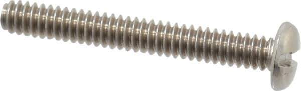 Value Collection - #10-24 UNC, 1-1/2" Length Under Head Slotted Drive Machine Screw - Pan Head, Grade 18-8 Stainless Steel, Uncoated, Without Washer - Exact Industrial Supply