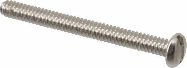 Value Collection - #10-24 UNC, 2" Length Under Head Slotted Drive Machine Screw - Pan Head, Grade 18-8 Stainless Steel, Uncoated, Without Washer - Exact Industrial Supply