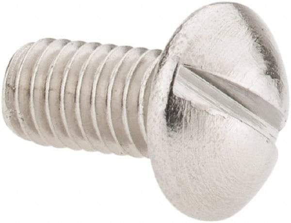 Value Collection - #10-32 UNF, 3/8" Length Under Head Slotted Drive Machine Screw - Pan Head, Grade 18-8 Stainless Steel, Uncoated, Without Washer - Exact Industrial Supply