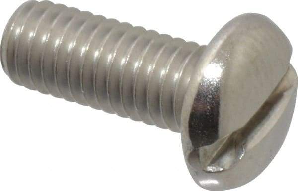 Value Collection - #10-32 UNF, 1/2" Length Under Head Slotted Drive Machine Screw - Pan Head, Grade 18-8 Stainless Steel, Uncoated, Without Washer - Exact Industrial Supply