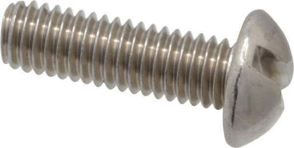 Value Collection - #10-32 UNF, 5/8" Length Under Head Slotted Drive Machine Screw - Pan Head, Grade 18-8 Stainless Steel, Uncoated, Without Washer - Exact Industrial Supply