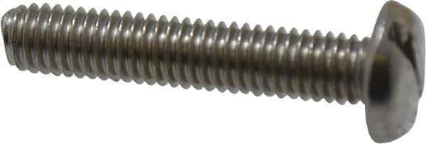 Value Collection - #10-32 UNF, 1" Length Under Head Slotted Drive Machine Screw - Pan Head, Grade 18-8 Stainless Steel, Uncoated, Without Washer - Exact Industrial Supply
