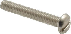 Value Collection - #10-32 UNF, 1-1/4" Length Under Head Slotted Drive Machine Screw - Pan Head, Grade 18-8 Stainless Steel, Uncoated, Without Washer - Exact Industrial Supply
