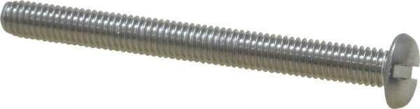 Value Collection - #10-32 UNF, 2" Length Under Head Slotted Drive Machine Screw - Pan Head, Grade 18-8 Stainless Steel, Uncoated, Without Washer - Exact Industrial Supply