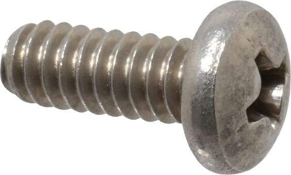 Value Collection - #10-24 UNC, 1/2" Length Under Head Phillips Drive Machine Screw - Pan Head, Grade 18-8 Stainless Steel, Uncoated, Without Washer - Exact Industrial Supply