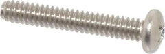 Value Collection - #10-24 UNC, 1-1/4" Length Under Head Phillips Drive Machine Screw - Pan Head, Grade 18-8 Stainless Steel, Uncoated, Without Washer - Exact Industrial Supply