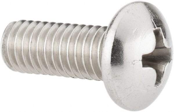 Value Collection - #10-32 UNF, 1/2" Length Under Head Phillips Drive Machine Screw - Pan Head, Grade 18-8 Stainless Steel, Uncoated, Without Washer - Exact Industrial Supply