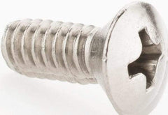 Value Collection - #10-24 UNC, 1/2" OAL Phillips Drive Machine Screw - Oval Head, Grade 18-8 Stainless Steel, Uncoated, Without Washer - Exact Industrial Supply