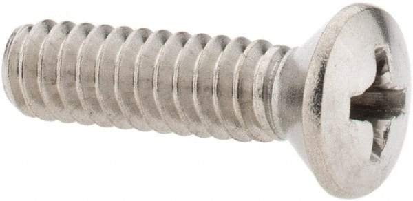 Value Collection - #10-24 UNC, 3/4" OAL Phillips Drive Machine Screw - Oval Head, Grade 18-8 Stainless Steel, Uncoated, Without Washer - Exact Industrial Supply