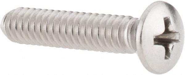 Value Collection - #10-24 UNC, 1" OAL Phillips Drive Machine Screw - Oval Head, Grade 18-8 Stainless Steel, Uncoated, Without Washer - Exact Industrial Supply