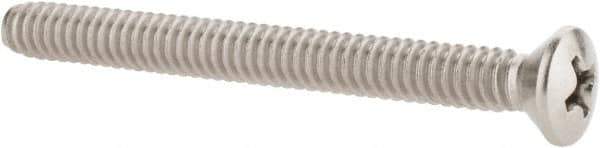Value Collection - #10-24 UNC, 2" OAL Phillips Drive Machine Screw - Oval Head, Grade 18-8 Stainless Steel, Uncoated, Without Washer - Exact Industrial Supply