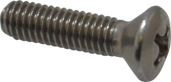 Value Collection - #10-32 UNF, 3/4" OAL Phillips Drive Machine Screw - Oval Head, Grade 18-8 Stainless Steel, Uncoated, Without Washer - Exact Industrial Supply