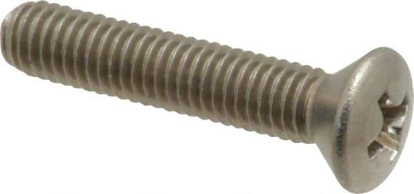 Value Collection - #10-32 UNF, 1" OAL Phillips Drive Machine Screw - Oval Head, Grade 18-8 Stainless Steel, Uncoated, Without Washer - Exact Industrial Supply