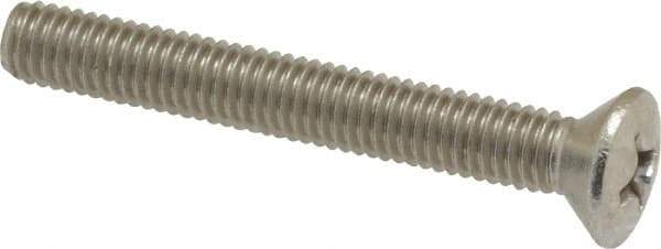Value Collection - #10-32 UNF, 1-1/2" OAL Phillips Drive Machine Screw - Oval Head, Grade 18-8 Stainless Steel, Uncoated, Without Washer - Exact Industrial Supply
