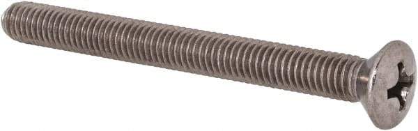 Value Collection - #10-32 UNF, 2" OAL Phillips Drive Machine Screw - Oval Head, Grade 18-8 Stainless Steel, Uncoated, Without Washer - Exact Industrial Supply