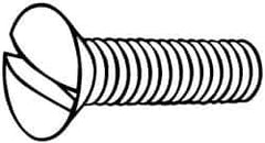 Value Collection - M10x1.50 Metric Coarse, 80mm OAL Slotted Drive Machine Screw - Oval Head, Grade 18-8 & A2 Stainless Steel, Uncoated, Without Washer - Exact Industrial Supply