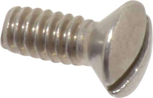 Value Collection - #10-24 UNC, 1/2" OAL Slotted Drive Machine Screw - Oval Head, Grade 18-8 Stainless Steel, Uncoated, Without Washer - Exact Industrial Supply