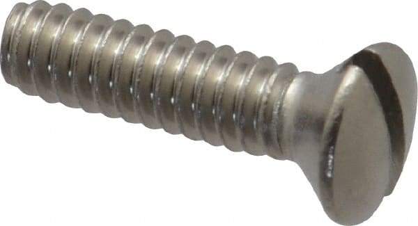 Value Collection - #10-24 UNC, 3/4" OAL Slotted Drive Machine Screw - Oval Head, Grade 18-8 Stainless Steel, Uncoated, Without Washer - Exact Industrial Supply