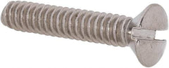 Value Collection - #10-24 UNC, 1" OAL Slotted Drive Machine Screw - Oval Head, Grade 18-8 Stainless Steel, Uncoated, Without Washer - Exact Industrial Supply