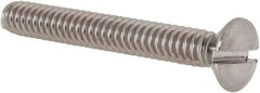 Value Collection - #10-24 UNC, 1-1/2" OAL Slotted Drive Machine Screw - Oval Head, Grade 18-8 Stainless Steel, Uncoated, Without Washer - Exact Industrial Supply
