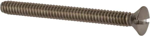Value Collection - #10-24 UNC, 2" OAL Slotted Drive Machine Screw - Oval Head, Grade 18-8 Stainless Steel, Uncoated, Without Washer - Exact Industrial Supply