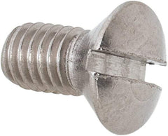 Value Collection - #10-32 UNF, 3/8" OAL Slotted Drive Machine Screw - Oval Head, Grade 18-8 Stainless Steel, Uncoated, Without Washer - Exact Industrial Supply