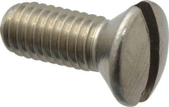 Value Collection - #10-32 UNF, 1/2" OAL Slotted Drive Machine Screw - Oval Head, Grade 18-8 Stainless Steel, Uncoated, Without Washer - Exact Industrial Supply