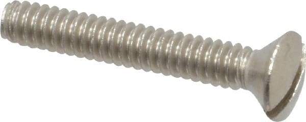 Value Collection - #10-32 UNF, 1-1/4" OAL Slotted Drive Machine Screw - Oval Head, Grade 18-8 Stainless Steel, Uncoated, Without Washer - Exact Industrial Supply