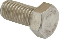 Value Collection - 1/2-13 UNC, 1" Length Under Head Hex Head Cap Screw - Grade 18-8 Stainless Steel, 3/4" Hex - Exact Industrial Supply