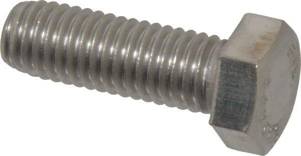 Value Collection - 1/2-13 UNC, 1-1/2" Length Under Head Hex Head Cap Screw - Grade 18-8 Stainless Steel, 3/4" Hex - Exact Industrial Supply