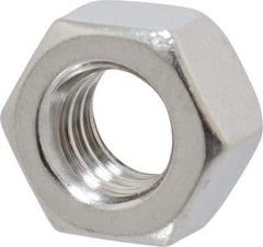 Value Collection - 5/16-18 UNC Stainless Steel Right Hand Hex Nut - 1/2" Across Flats, 17/64" High, Uncoated - Exact Industrial Supply