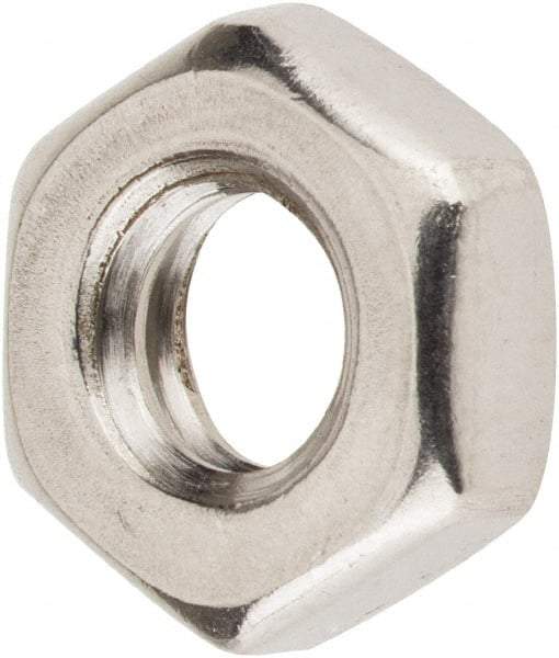 Value Collection - 1/4-20 UNC Stainless Steel Right Hand Hex Jam Nut - 7/16" Across Flats, 5/32" High, Uncoated - Exact Industrial Supply