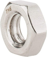 Value Collection - 5/16-18 UNC Stainless Steel Right Hand Hex Jam Nut - 1/2" Across Flats, 3/16" High, Uncoated - Exact Industrial Supply