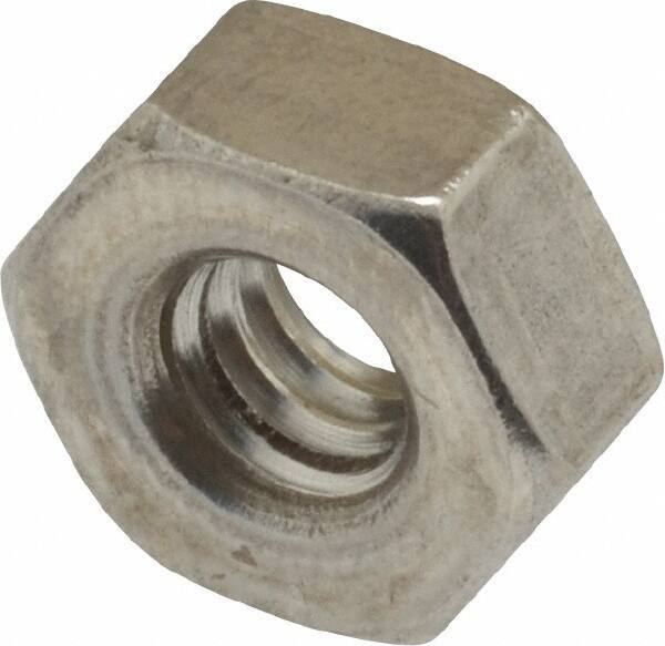 Value Collection - 1/4-20 UNC Stainless Steel Right Hand Heavy Hex Nut - 1/2" Across Flats, 15/64" High, Uncoated - Exact Industrial Supply
