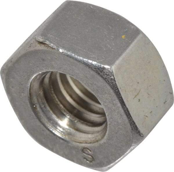 Value Collection - 5/16-18 UNC Stainless Steel Right Hand Heavy Hex Nut - 9/16" Across Flats, 19/64" High, Uncoated - Exact Industrial Supply