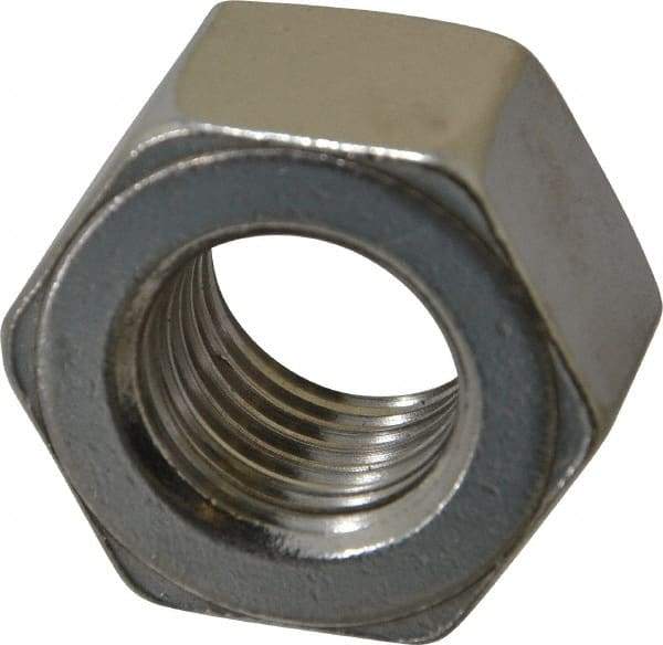 Value Collection - 7/8-9 UNC Stainless Steel Right Hand Heavy Hex Nut - 1-7/16" Across Flats, 55/64" High, Uncoated - Exact Industrial Supply